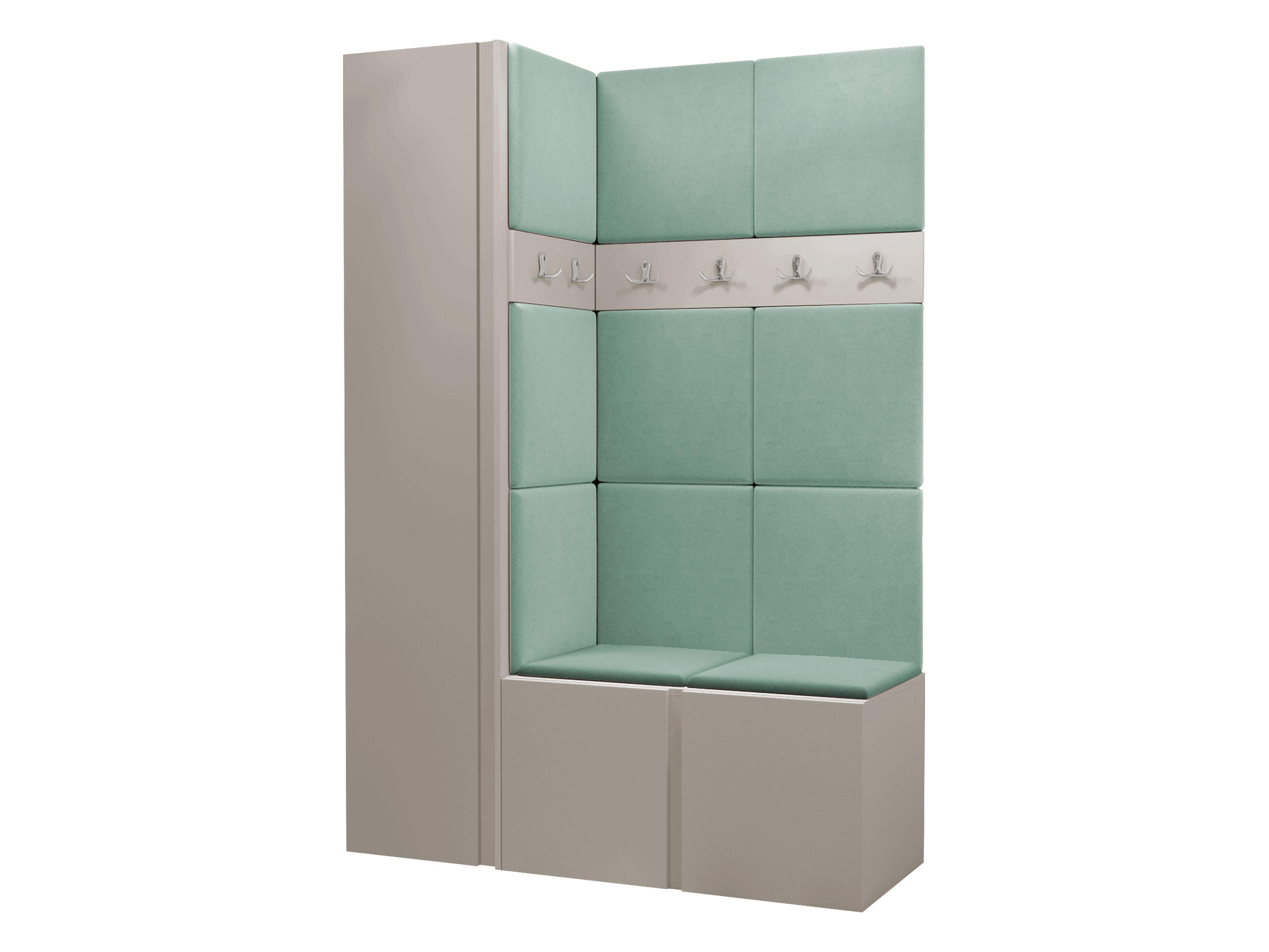 GARDEROBEN-SET Orion IX - Kaschmir/Mintgrün, Holzwerkstoff/Kunststoff (124/186/46cm) - MIRJAN24