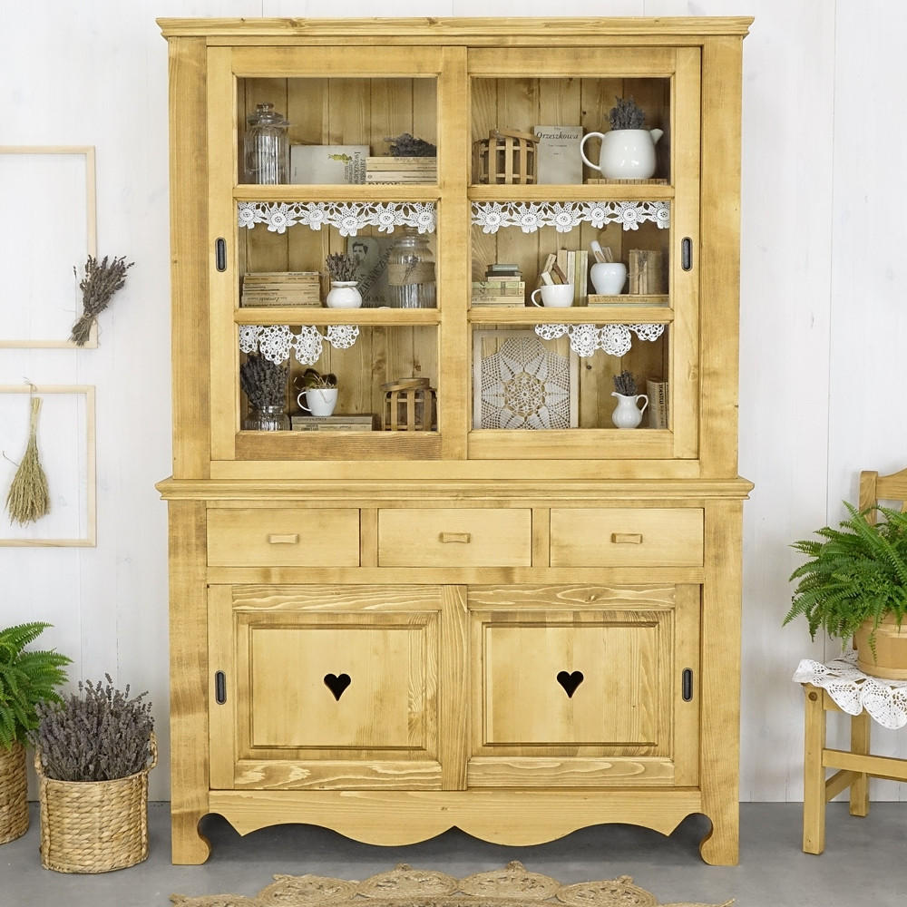 VITRINE aus Massivholz MEXICANA - Honig, Holz (140.5/201/50cm) - Seart