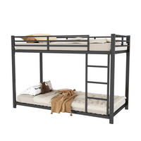 ETAGENBETT 90/200 cm aus Metall in Schwarz – platzsparend und stabil - Schwarz, Metall (90/200cm) - Flora Grace