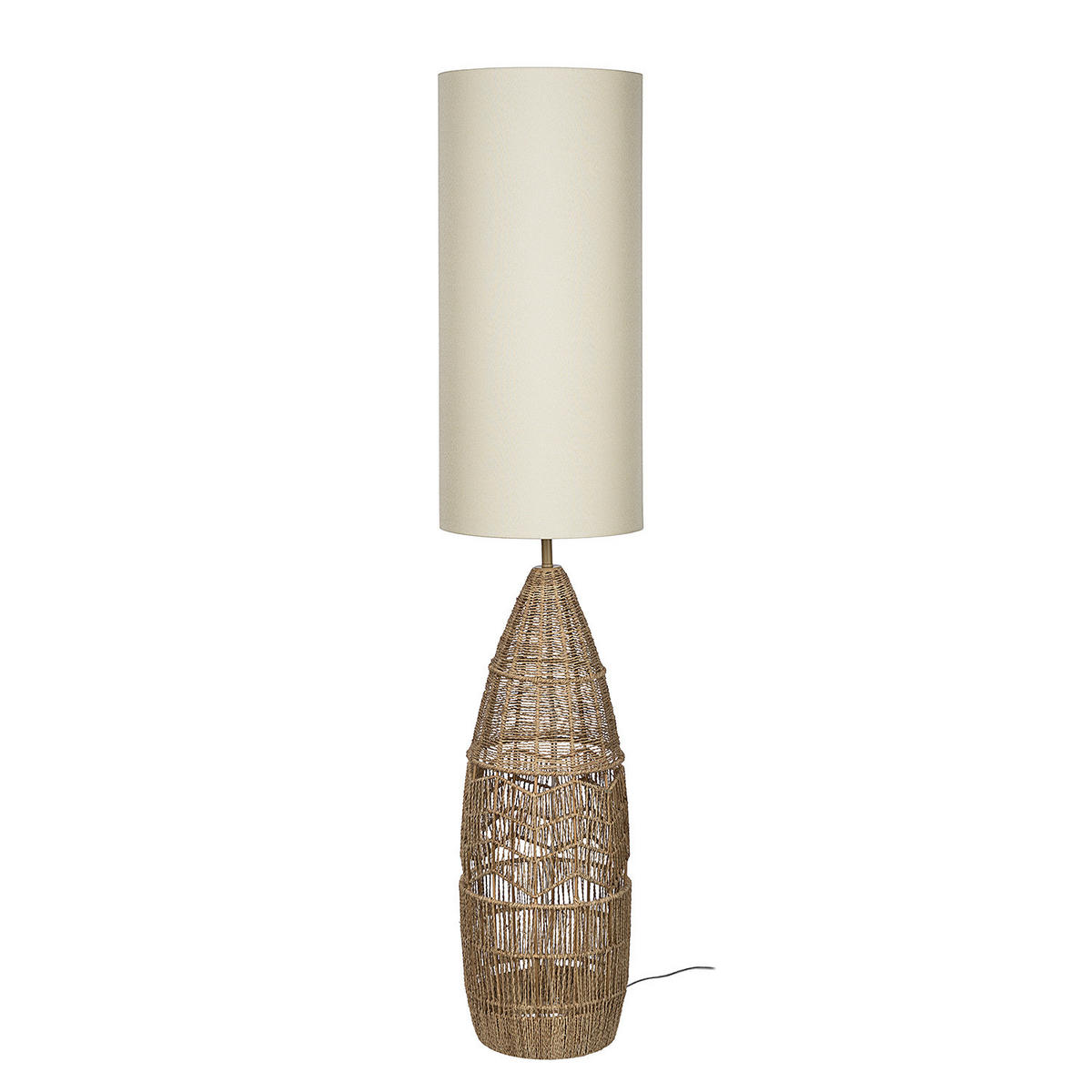 STEHLEUCHTE - Leinen / Eisen - 1-flammig - Beige/Braun, Textil/Metall (28/28/134cm) - home24