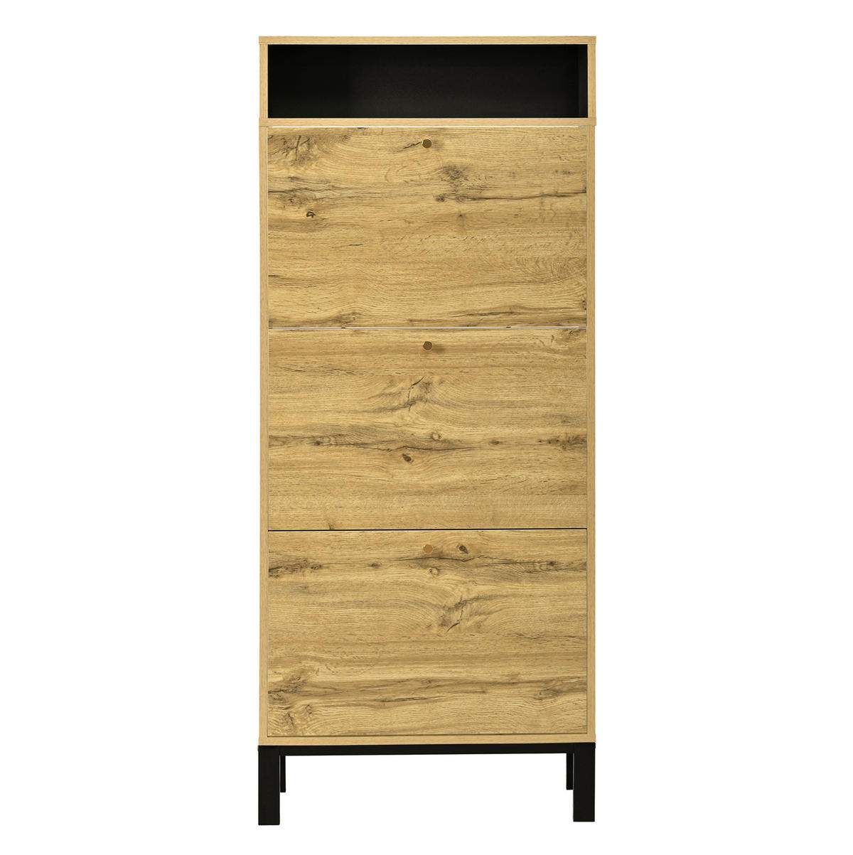 SCHUHSCHRANK 63/24/147 cm natur aus MDF mit 3 Klappen - Naturfarben, Holzwerkstoff (63/147/24cm) - OKWISH