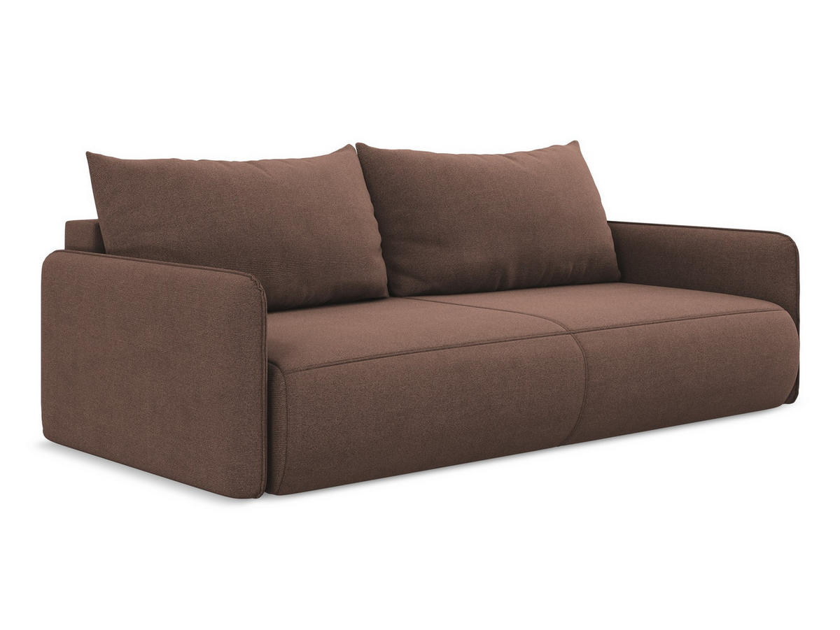 3-SITZER SOFA mit Schlaffunktion Strukturstoff Stoff Pink - Pink/Hellrosa, Kunststoff/Textil (216/86/105cm) - Makamii