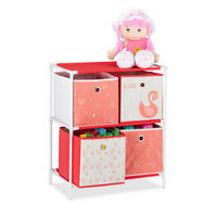 KINDERREGAL Schwan - Multicolor, Kunststoff/Textil (53/62/30cm) - Relaxdays