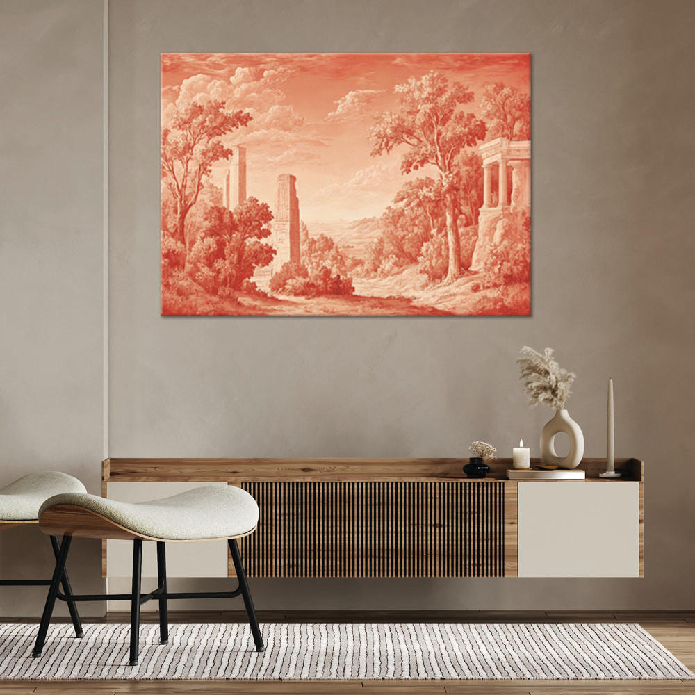 WANDBILD landschaftsarchitektur natur - Rot, Textil (60/40cm) - Feeby