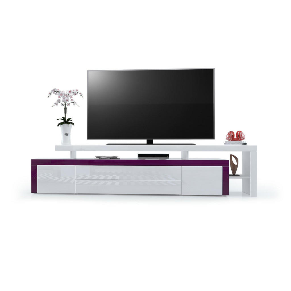 Thumbnail - Vladon Lowboard, Brombeere, Holzwerkstoff, 227x52x35 cm, Wohnzimmer, Wohnwände, Lowboards, Lowboards stehend