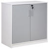 AKTENSCHRANK hellgrau/weiß 80 cm 2 Türen Zehna - Weiß/Grau, Holzwerkstoff (80/80/40cm) - Beliani