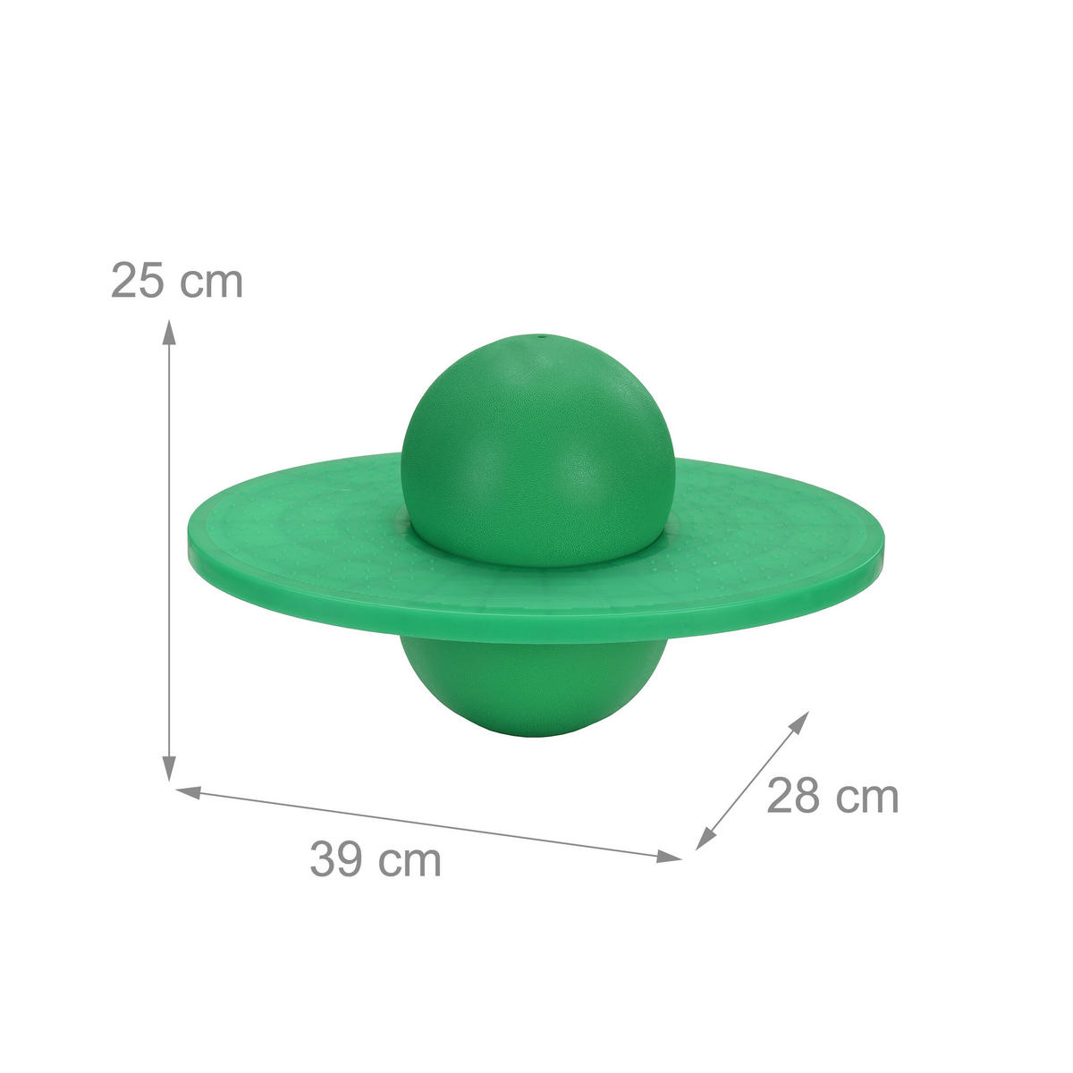 POGO lopta - zelena, plastika (39/28cm) - Relaxdays