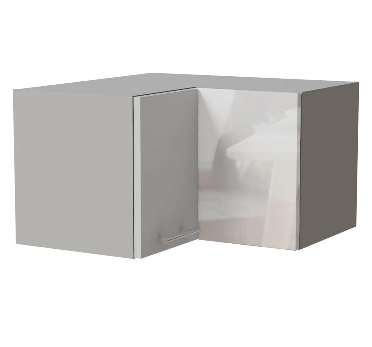ECKHÄNGESCHRANK Essen W12/60/36 Weiß Hochglanz / Grau Matt 60 / 60 / 36cm - Weiß Hochglanz/Grau, Holz/Holzwerkstoff (60/36/60cm) - Feldmann-Wohnen