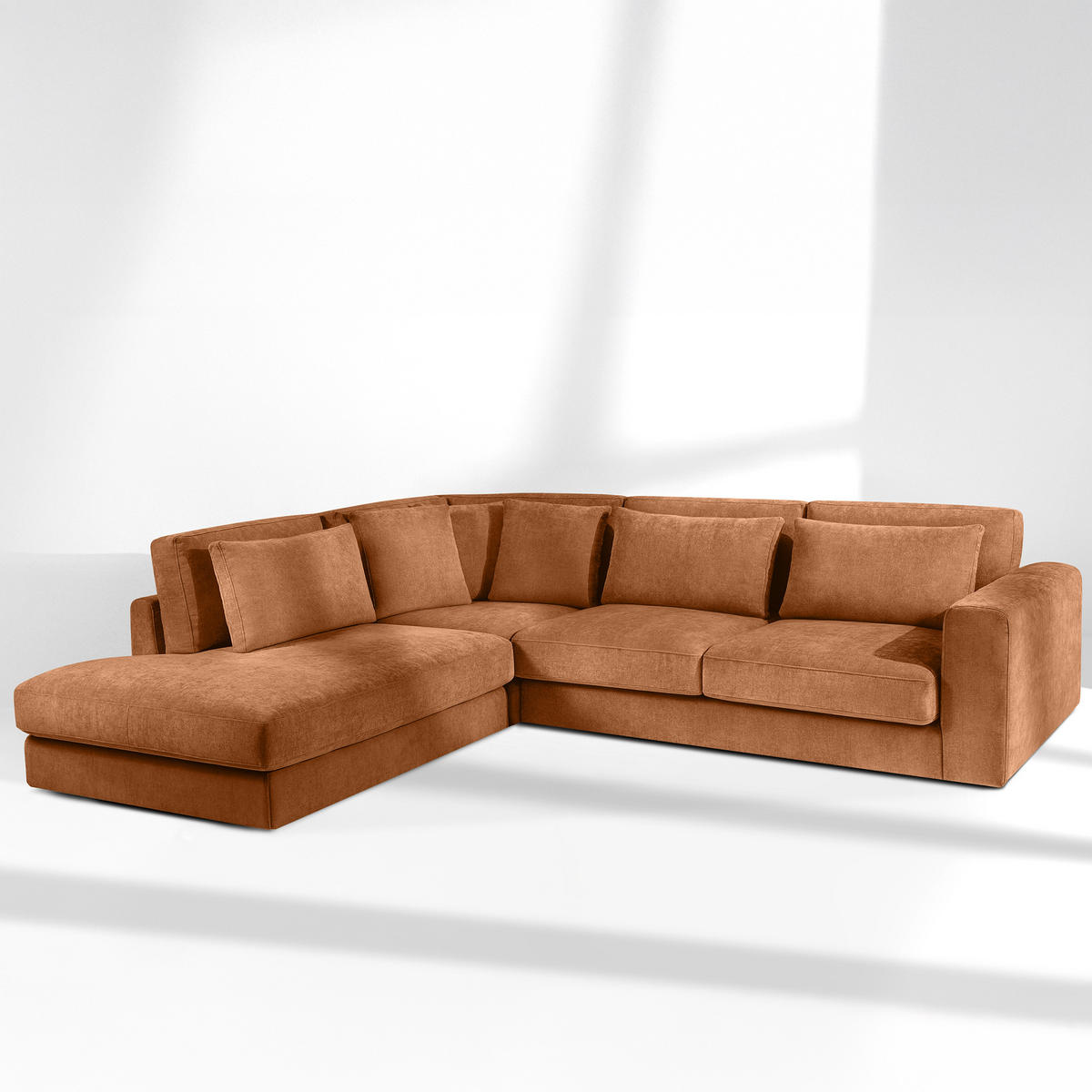ECKSOFA links VERUS - Rot, Holz/Holzwerkstoff (297/248cm) - KONSIMO®