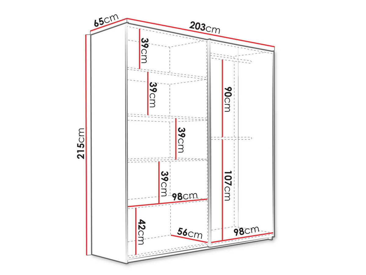 SCHIEBETÜRENSCHRANK Sinatra 203 - Schwarz/Eiche Artisan, Holzwerkstoff/Metall (203/215/65cm) - MIRJAN24