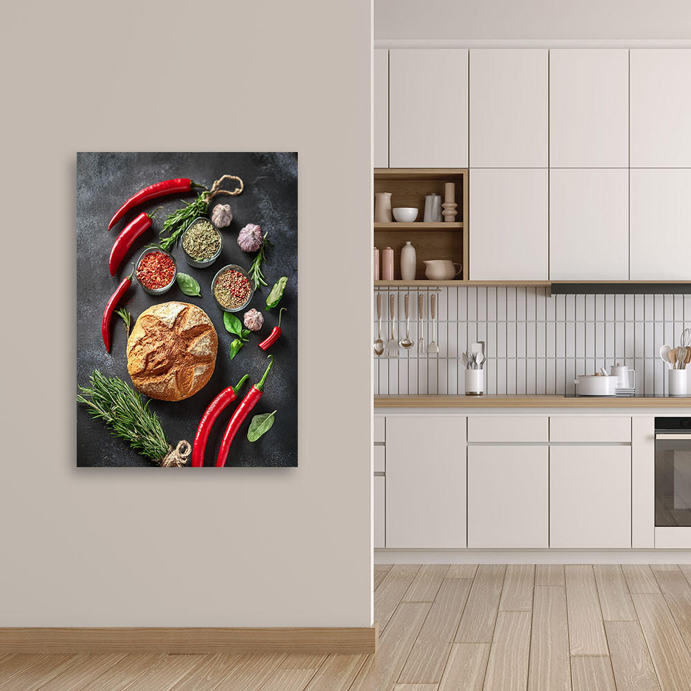 WANDBILD pfeffergewürze für die küche - Multicolor, Textil (40/60cm) - Feeby