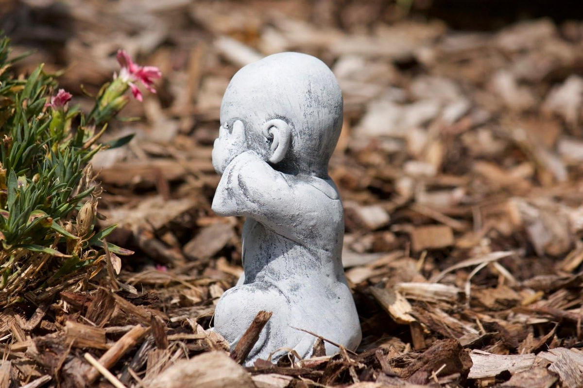 STEINFIGUR 3er Set Buddha Mönche Nichts sehen, Nichts hören, Nichts Sagen, Frostfest - Grau, Stein (8/13/8cm) - stoneandstyle