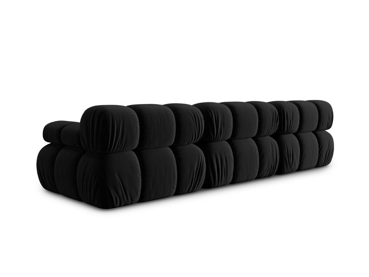 MODULARES-SOFA Bellis aus Samt schwarz 3 Sitzplätze - Schwarz, Textil (94/63/282cm) - Micadoni