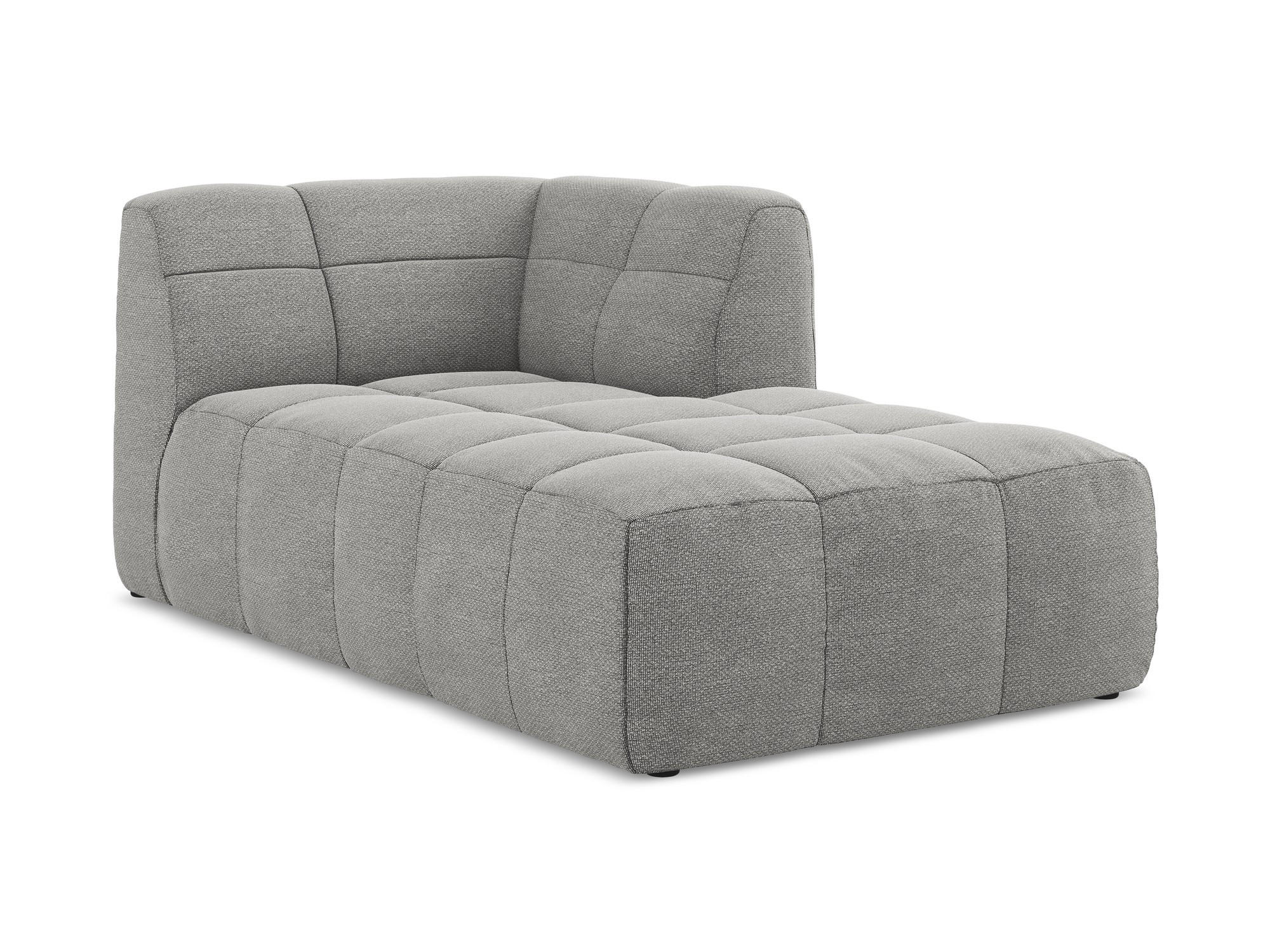 SOFAELEMENT Rechts Bouclé Stoff Grau - Hellgrau/Schwarz, Holzwerkstoff/Kunststoff (101/77/175cm) - Makamii