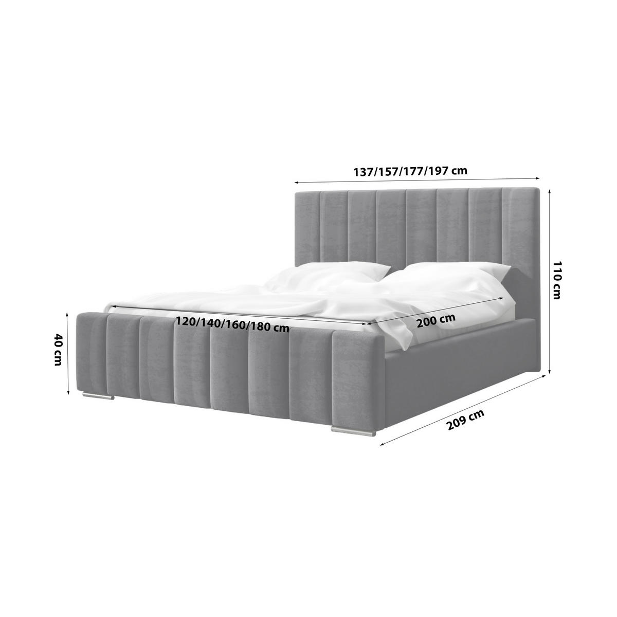 POLSTERBETT Doppelbett Gailes 120x200 cm Anthrazit - Anthrazit, Textil (120/200cm) - Fedve