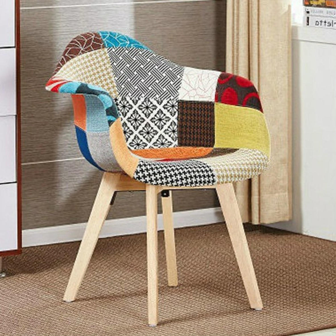 ARMLEHNSTUHL Stoff Mehrfarbig - Multicolor, Holz (63/83/50cm) - Life Interiors