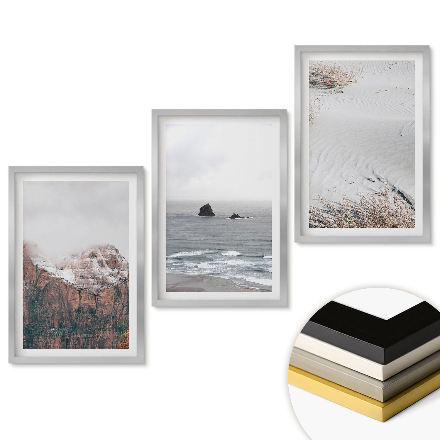 ArtPrintCave Wandbilder Silber 40x60 cm