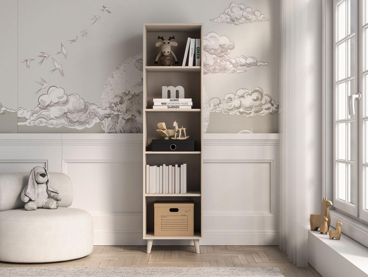 BÜCHERREGAL Mevel Wüstensand 50 / 40 / 190cm - Braun, Holz/Holzwerkstoff (50/190/40cm) - Feldmann-Wohnen