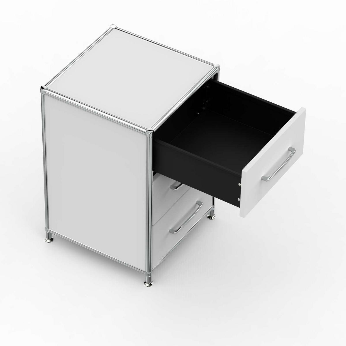 BÜRO-STANDCONTAINER Holz, 40cm - 3 Schubladen, Lichtgrau - Chromfarben/Silberfarben, Holzwerkstoff/Metall (40/61.1/39.7cm) - Versee