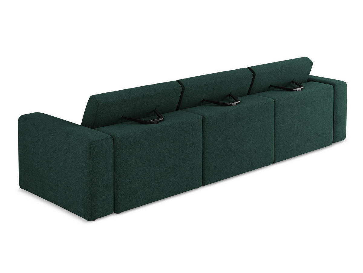 4-SITZER-SOFA Strukturstoff Stoff Grün - Dunkelgrün/Schwarz, Kunststoff/Textil (314/80/103cm) - Makamii