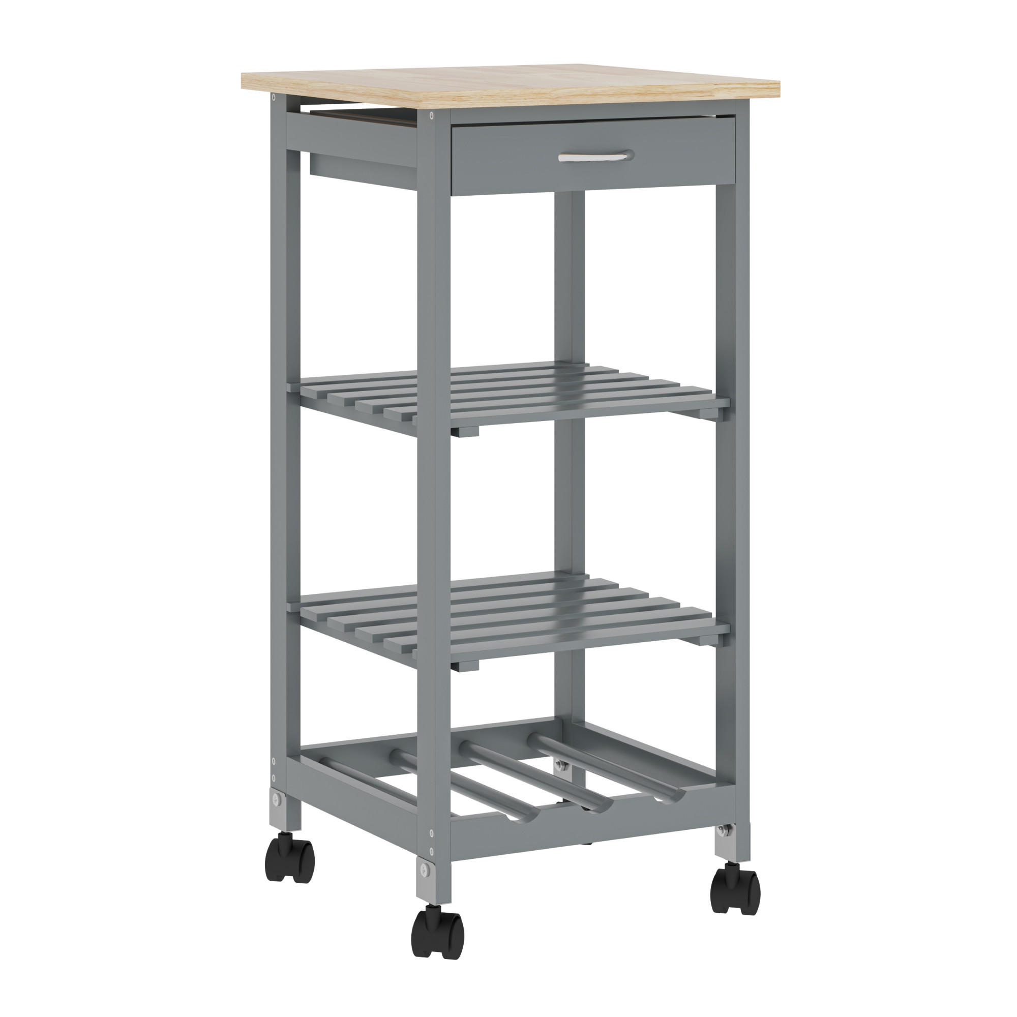 SERVIERWAGEN Biel - Dunkelgrau, Holzwerkstoff (37/76/37cm) - [en.casa]