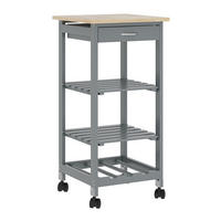 SERVIERWAGEN Biel - Dunkelgrau, Holzwerkstoff (37/76/37cm) - [en.casa]