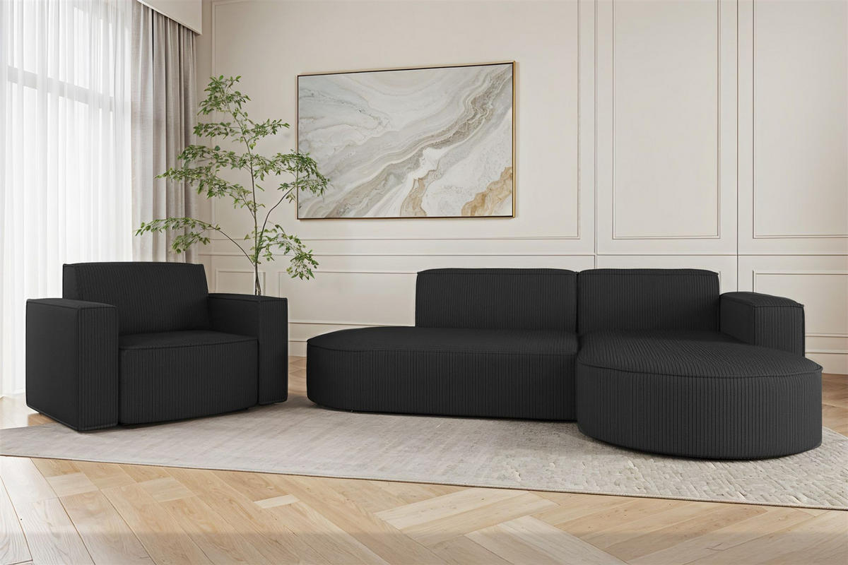 SESSEL Palma In Stoff Scala - Anthrazit, Holzwerkstoff/Textil (98/74/89cm) - Fun Möbel