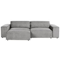 2-SITZER-SOFA grau mit Ottomane Hellnar - Grau, Textil (262/70/126cm) - Beliani