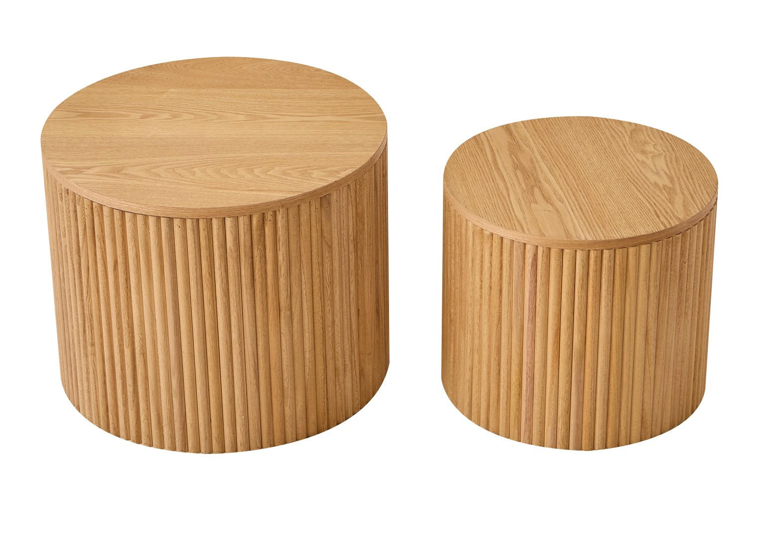 COUCHTISCH (2er set) Rund Braun 50 x 50 x 39 cm - Braun, Holz (50/50/38.5cm) - Nordlys