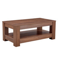 COUCHTISCH aus MDF in Walnuss 100x50x44.5 cm mit 2 Ebenen Stauraum - Walnussfarben, Holzwerkstoff (100/50/44.5cm) - Modfu