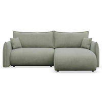 ROHOVÁ SEDAČKA Cushi šalvějově zelená žinylka - černá/světle zelená, textil/plast (183/252cm) - Selsey