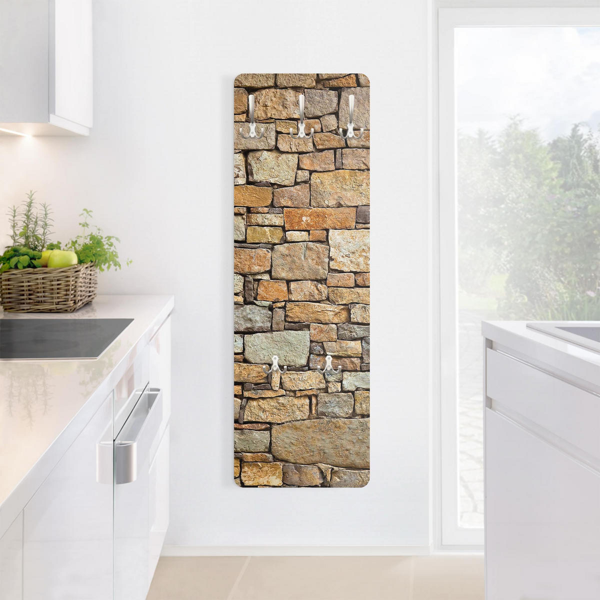 WANDGARDEROBE - Croatia stonewall 34/105 cm - Braun, Holzwerkstoff (34/105/1.6cm) - Bilderwelten