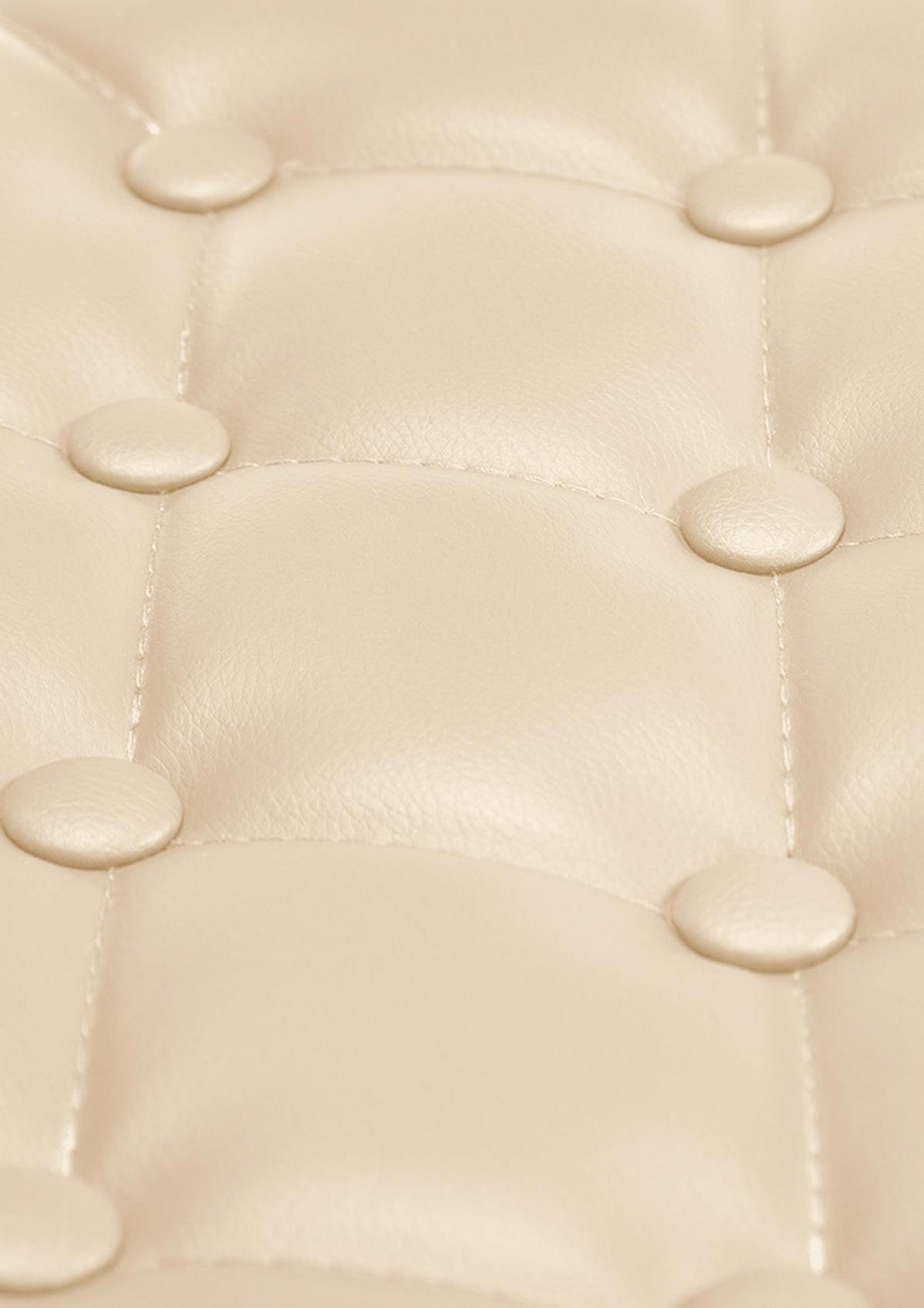 BARHOCKER Lederlook creme - Creme/Schwarz, Textil/Metall (62/103/55cm) - CLP