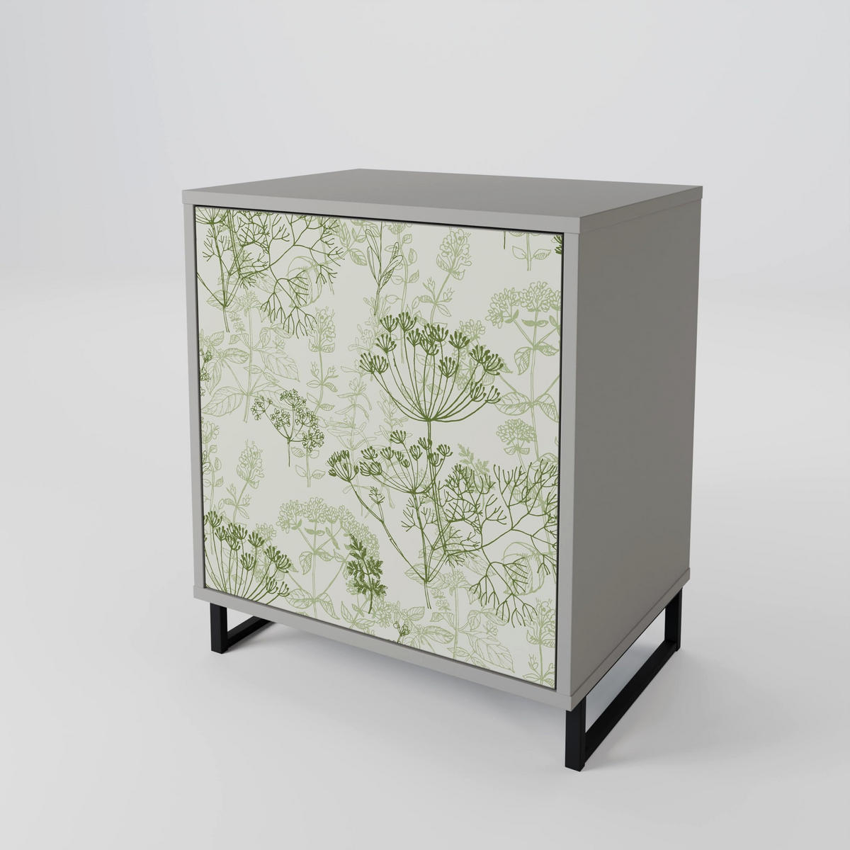 SIDEBOARD FENNEL BALDACHIN, Grau, 57,5x42x57,5 cm, Ohne Füße - Multicolor/Grau, Holzwerkstoff (57.5/57.5/42cm) - SpaceRebels