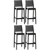 BARHOCKER 4er Set Turam Kunststoff Schwarz - Schwarz, Kunststoff (45/105/51cm) - DELUKE