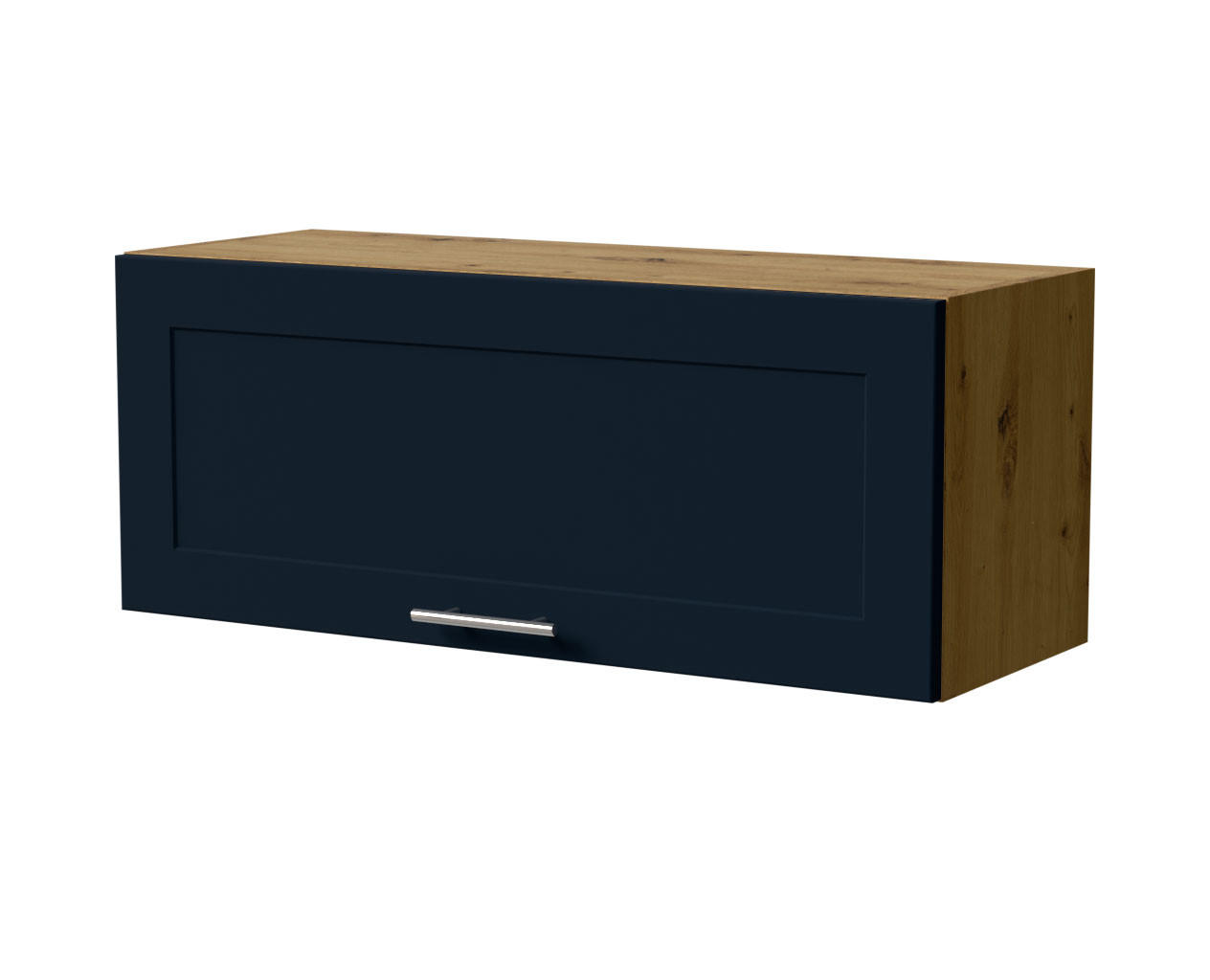 KLAPPHÄNGESCHRANK Oslo W4B/90 Eiche Artisan / Indigo Matt 90 / 32,5 / 36cm - Blum Aventos - Eiche Artisan/Dunkelblau, Holz/Holzwerkstoff (90/36/32.5cm) - Feldmann-Wohnen