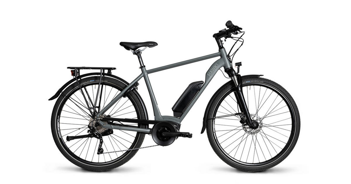 Hawk Bikes E-trekking 500 Gent E-bike Grey 10 Gang 28 Zoll Gr: 53cm 