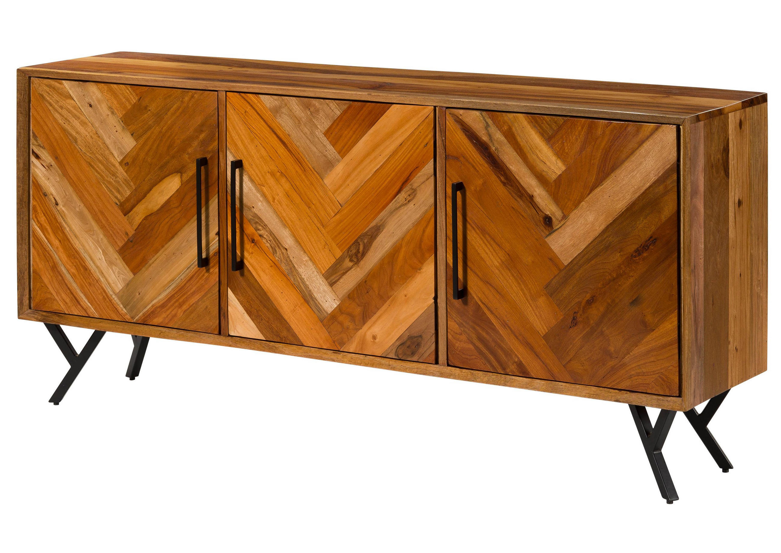 SIDEBOARD Altholz 180x40x81 natur lackiert AVIGNON #135 - Braun, Holz (180/81/40cm) - Massivmoebel24