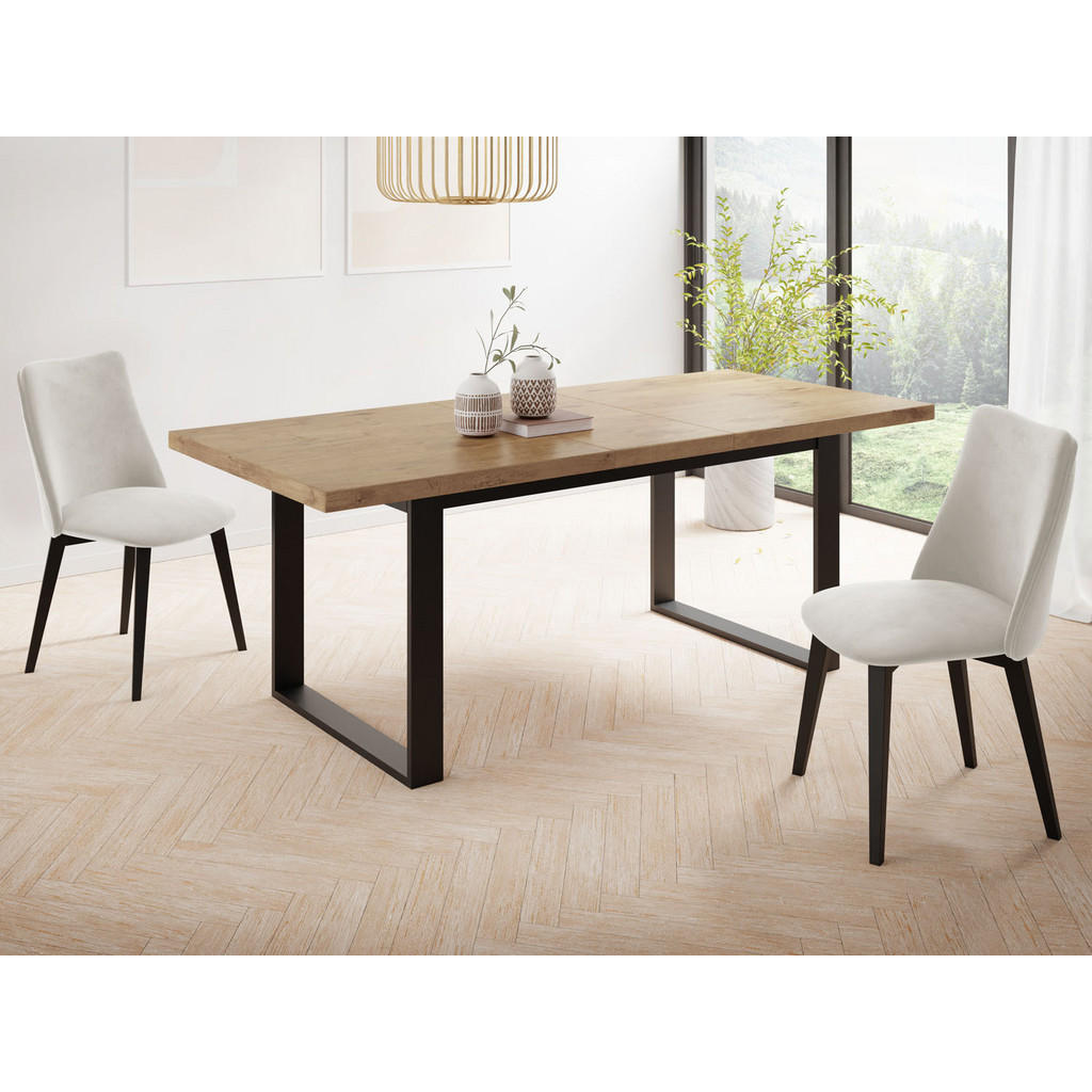 Thumbnail - WFL Group Esstisch, Eiche, Holzwerkstoff, 8-Sitzer, Rechteckig,Rechteckig, 80x75x140 cm, Esszimmer, Tische, Esstische