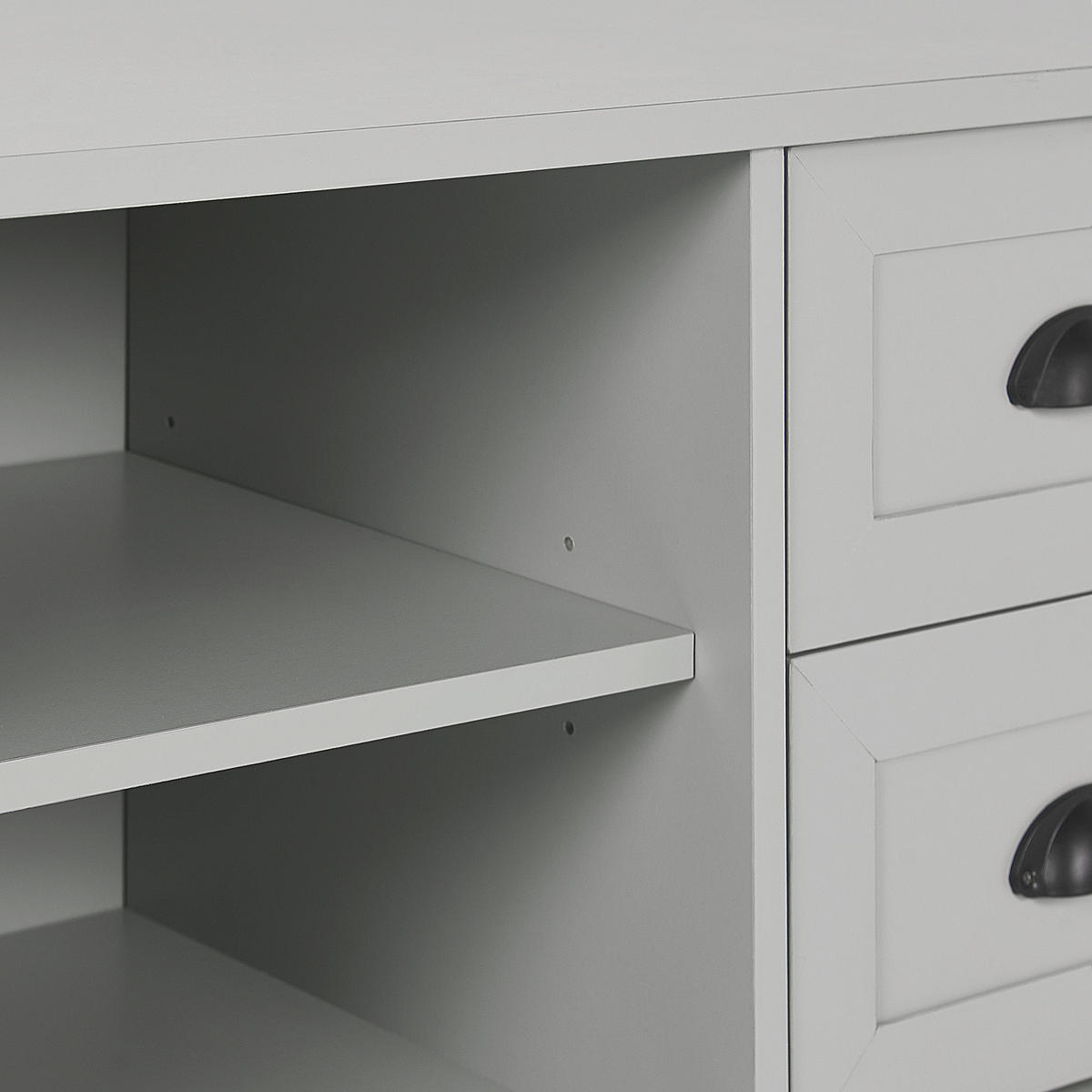 TV-MÖBEL Grau HONOLULU 42/120/46 cm - Grau, Holzwerkstoff (120/46/42cm) - Beliani