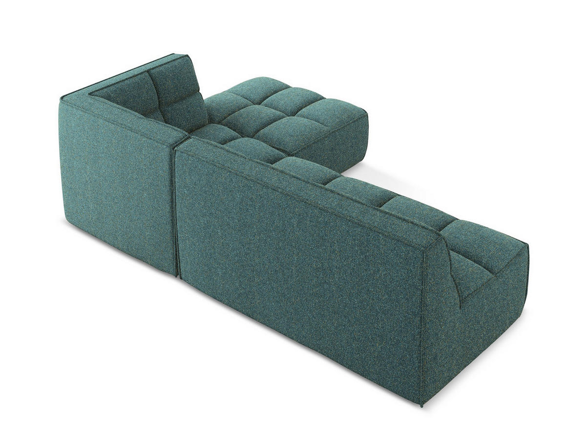 ECKSOFA Beidseitig Strukturstoff Stoff Blau - Blau/Petrol, Kunststoff/Textil (258/178cm) - Makamii