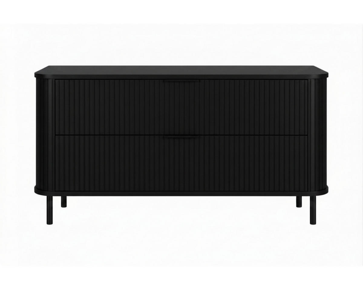 BADEZIMMERSCHRANK : Farbe Schwarz, Griff schwarz, Füße schwarz, 120 x 41,5 x 66,7 cm - Schwarz, Holzwerkstoff (120/66.7/41.5cm) - 3XE LIVING