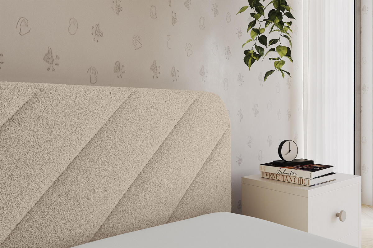 EINZELLBETT Jugendbett mit Bettkasten und Matratze H3/H4, Links - FIKY 90x200 Dunkelbeige - Cappuccino, Holzwerkstoff/Textil (90/200cm) - ALTDECOR