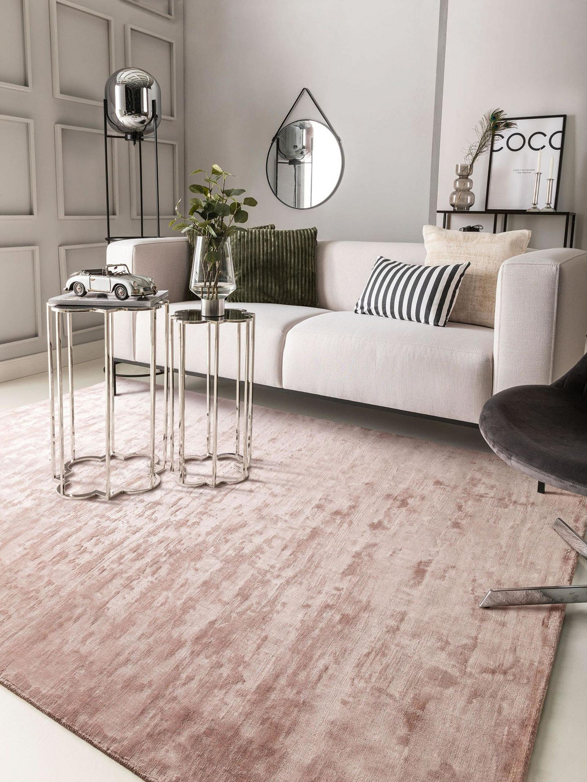 VISKOSETEPPICH Nela Rosa 200x300 cm - Rosa, Textil (200/1cm) - KUNSTLOFT