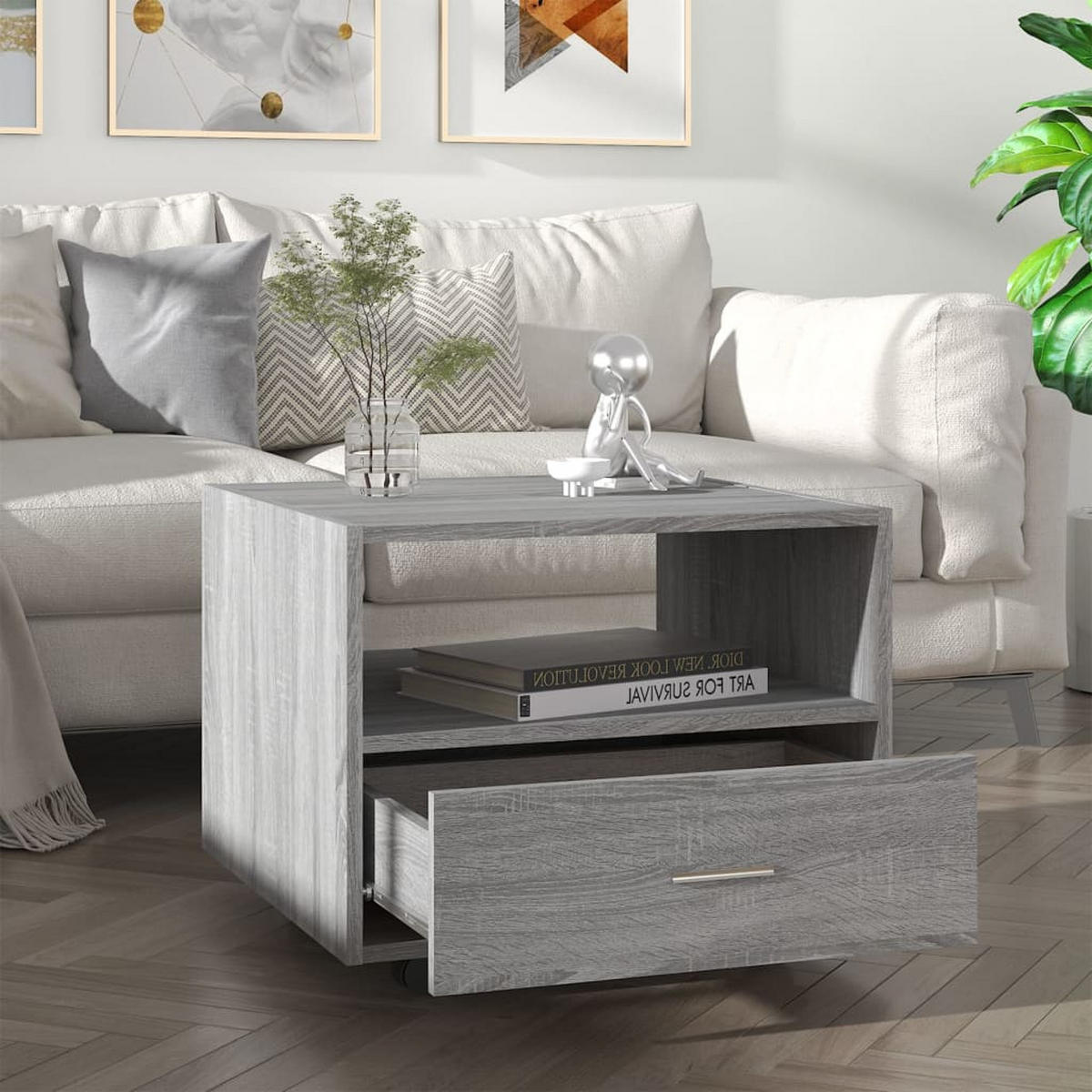 COUCHTISCH Grau Sonoma 55x55x40 cm Holzwerkstoff - Grau, Holzwerkstoff (55/55/40cm) - furnicato