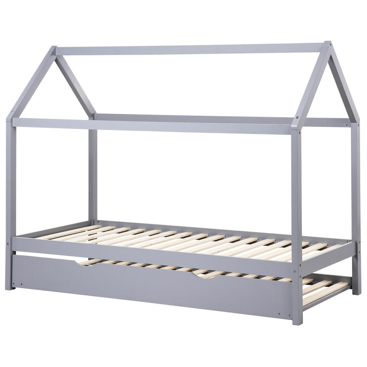 KINDERBETT 90x200 cm Grau Crillon - Grau, Holz (90/200cm) - Beliani