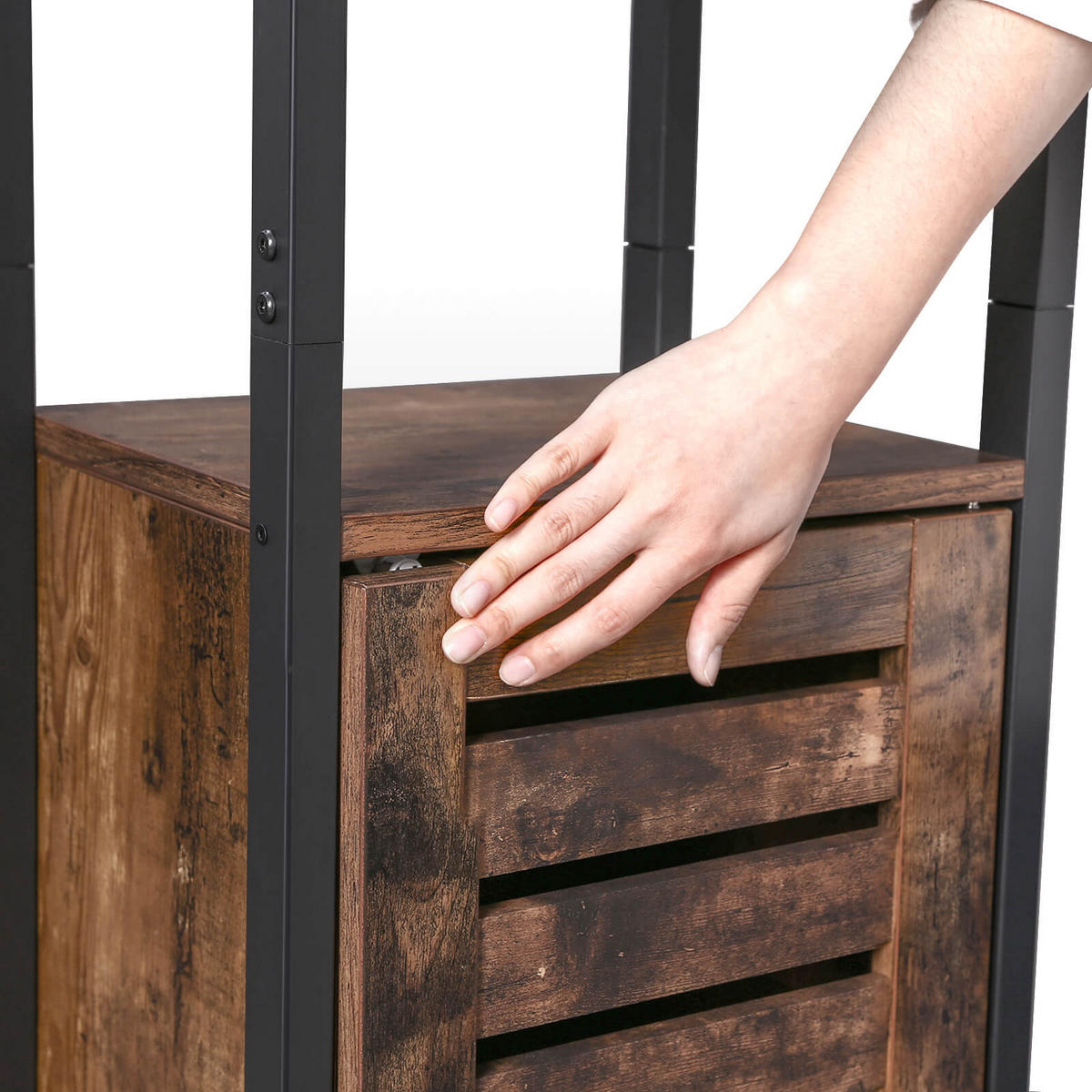 HOCHSCHRANK KÜCHENREGAL - Braun, Holzwerkstoff (30/167/37cm) - Hansiro