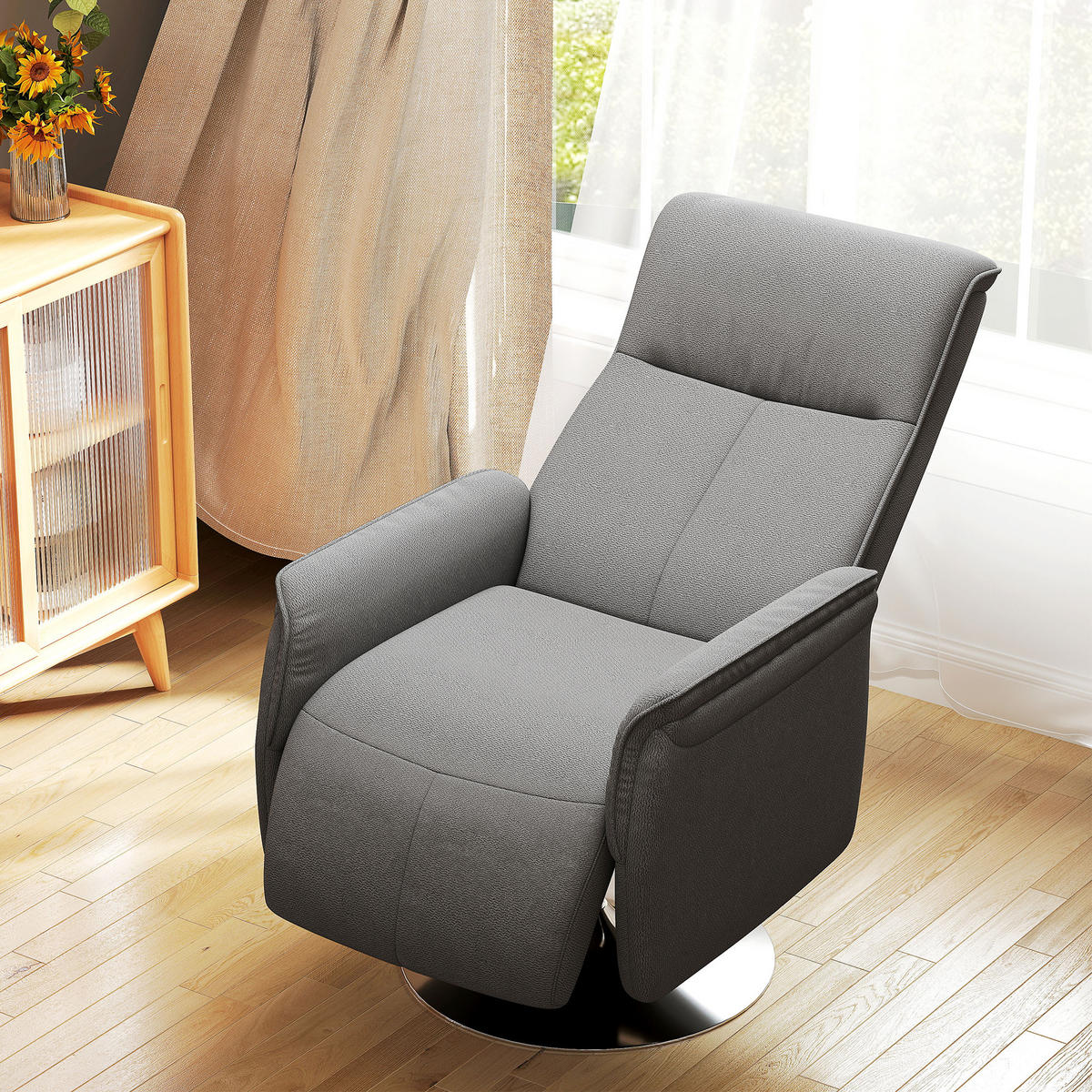 MASSAGESESSEL DE-15433 10 Massagepunkte mit 360° Drehung Grau - Grau, Metall (68.5/117/77cm) - ComfortXL