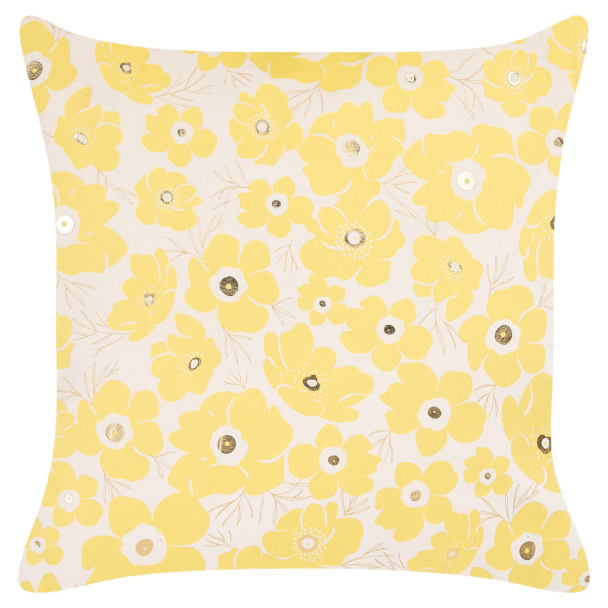 DEKOKISSEN 2er-Set Gelb 45/45 cm Triteleia - Gelb, Textil (45/45cm) - Beliani