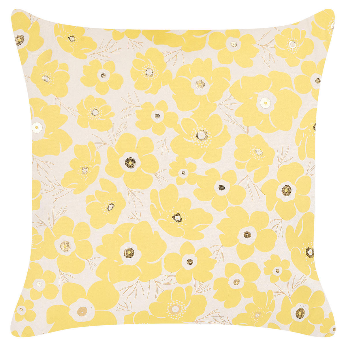 DEKOKISSEN 2er-Set Gelb 45/45 cm Triteleia - Gelb, Textil (45/45cm) - Beliani